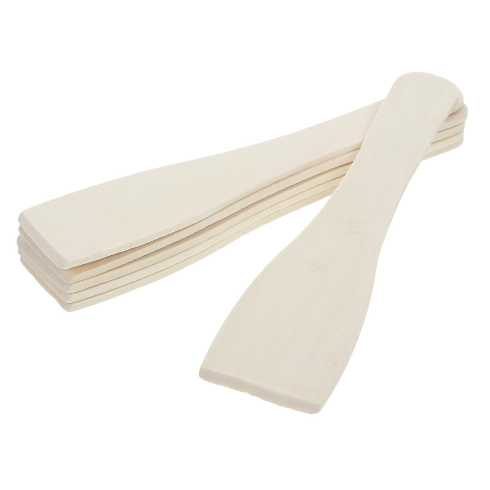 Unomor 6pcs Wooden Turner Versatile Kitchen Spatula for Grilling Camping Picnics Smooth Polished Ergonomic Handle Compact Design Made from