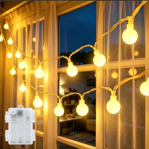 Gcstnn Lichterkette Batterie Außen 6M 40 LED Warmweiß Globe Lichterketten mit 6h Timer… – Ansicht 1