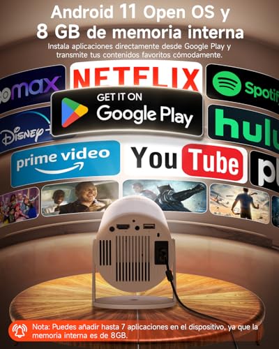 Proyector portátil 4K con Auto Keystone para evitar imágenes deformadas en casa 4