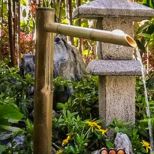 Zxhstore Bamboo Feng Shui Water Fountain Outdoor Landscaping Water Circulation System Decoration Garden Feature Spout #TOP2