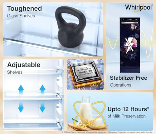 Image of Whirlpool 207 L 4 Star Vitamagic PRO Frost Free Direct-Cool Single Door Refrigerator (230 VMPRO ROY 4S Inv BLUE BELLE EPOQUE-Z, Blue, Auto Defrost Technology)