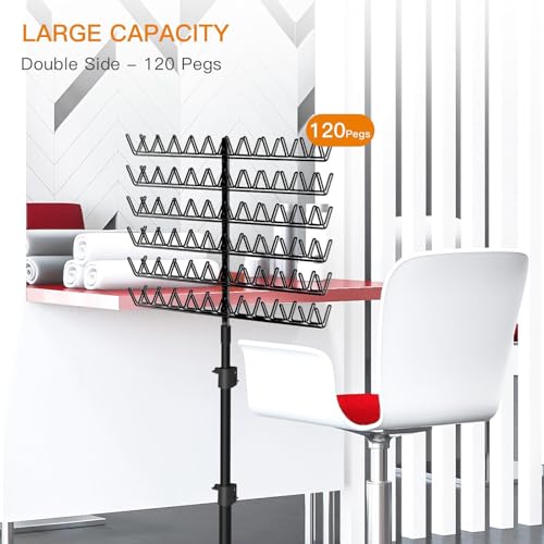 Soporte de extensión de cabello de altura variable con 120 pinzas 6