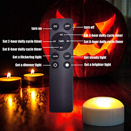 Image of 2 Pack Halloween Pumpkin Lights with Remote /Timer White Led Battery Operated Flameless Candles Pumpkin Latern Jack-O-Lantern Lights Decor Fall Decorations