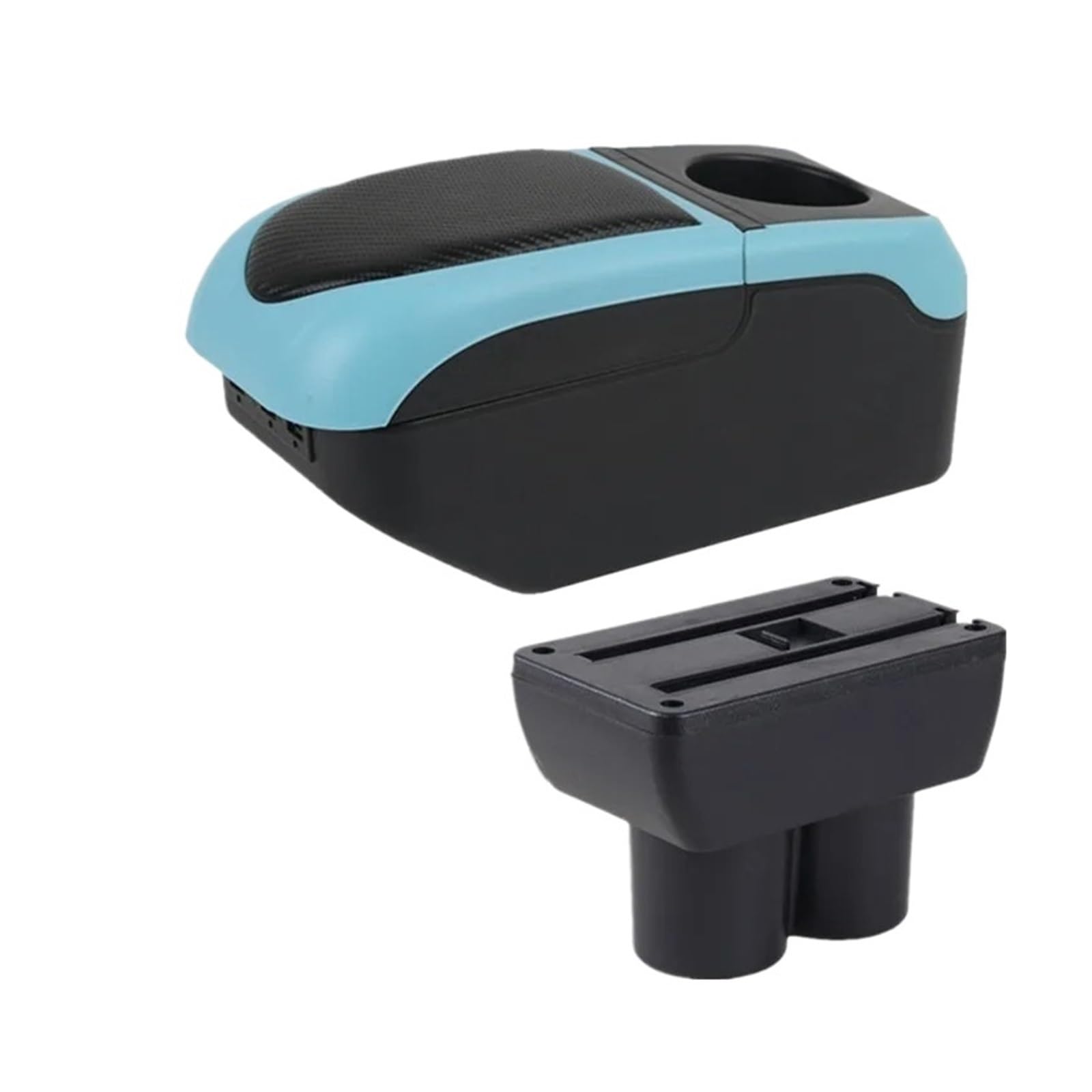 Ggwqoops Car Armrests For Suzuki For Jimny JB23 JB43 1999-2018 Car Armrest Box Interior Dedicated Retrofit Parts Center Storage Armrest Box(S1 black-blue 6USB)