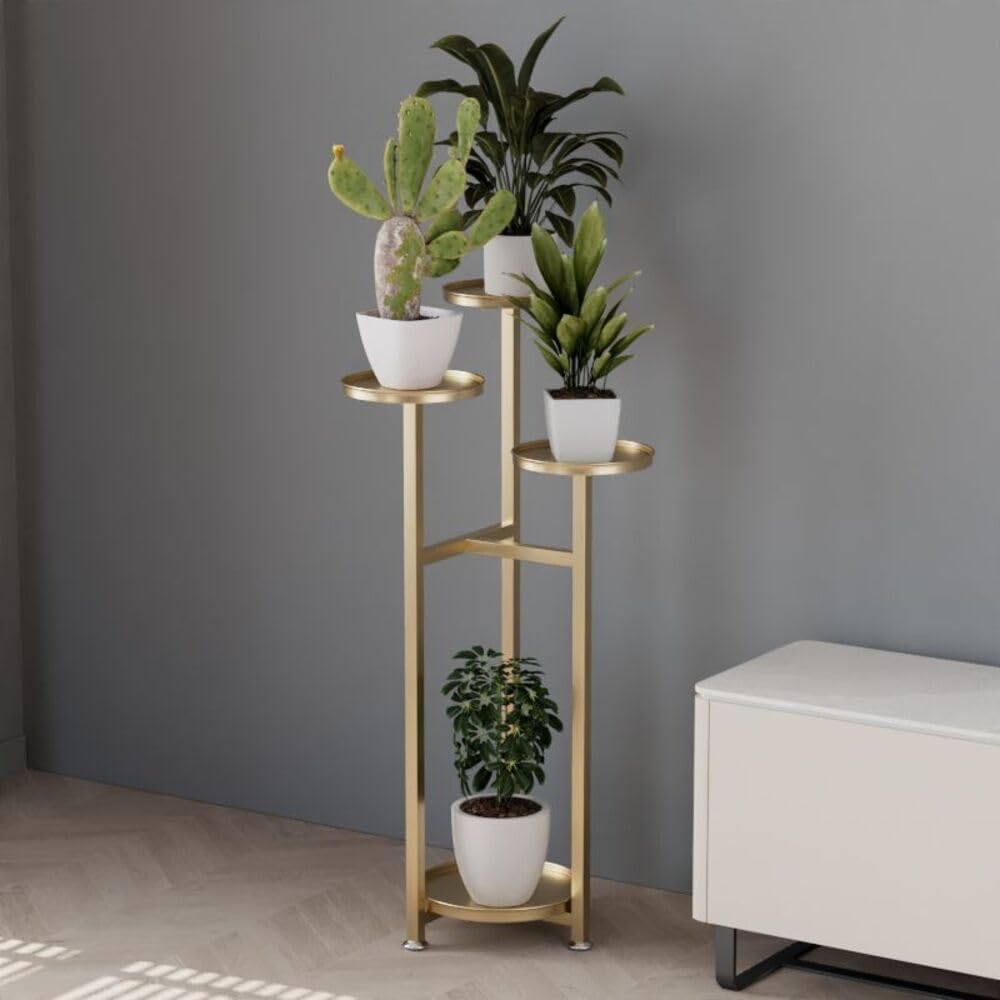 Corner Metal Flower Pot Stands, Multi-Layer Plant Stands for Indoor Plants with Anti-Slip Feet, Modern Tiered Flower Holder for Outdoor Patio Garden Balcony