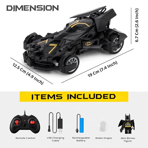 Image of Zest 4 Toyz Remote Control Car Toy for Kids | Mist Spray Effect Drift RC Car | Remote Range 10+ft | Rechargeable RC Car including Figurine | Type-C USB | Flashing Lights | Birthday Gift for Boys Girls