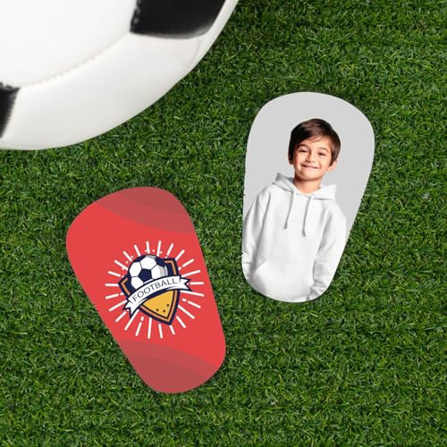 Wanapix | Espinilleras de Fútbol Personalizadas Mini | con Foto, Nombre, Número y Texto | Protección Integral | 8 x 10 cm | Personalización Total - imagen 2