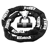 KILAKILA Security Chain Lock Heavy Duty Bike Lock 10mm Bicycle Lock Motorbike Lock Disc Lock with 16mm U Lock 6.56-Feet