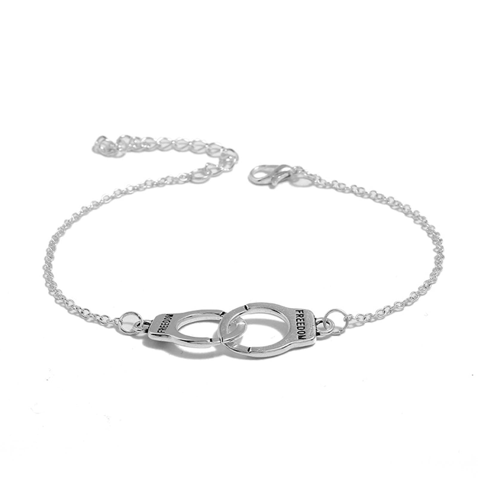 Jfgctyhxy Women's One Color Bohemian Bracelets, Vintage Silver Color Handcuffs Anklets For Bohemian Freedom Ankle Bracelet On The Leg Barefoot Party Jewelry