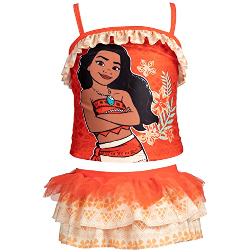 Disney Princess Girls UPF 50+ Tankini Top and Swim Skirt Swimsuit Set Toddler to Big Kid Sizes (2T - 10-12)
