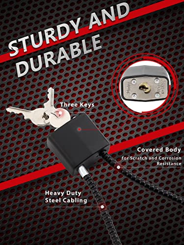 Delswin Cable Gun Locks With Keys - 15" Keyed Cable Gun Lock Heavy Duty Helmet Lock Fits Pistols Rifles Shotguns Handguns Bb Guns (2 Pack) #TOP2