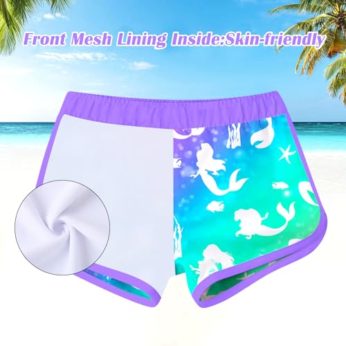 Image of TUONROAD Girls 2 Pieces Rash Guard Swimsuit Long Sleeve Tankini for 4-10 Years