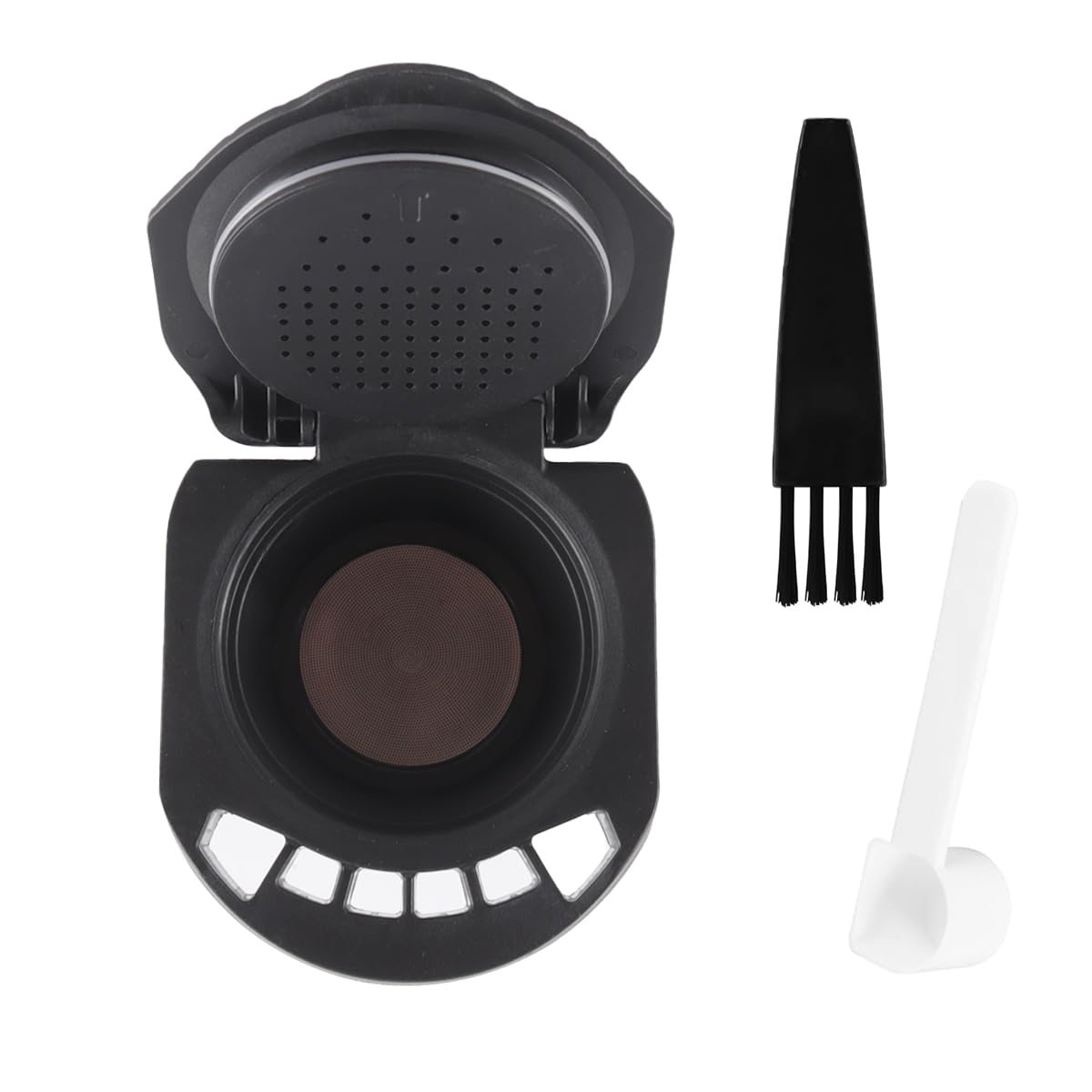 Adattatore per capsule riutilizzabili – Vassoio per polvere di caffè con cucchiaio e pennello, compatibile con Piccolo XS/EDG 305/EDG 606.S/Genio S