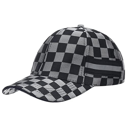 Ukerdo Hombre Béisbol Sol Gorra Al Aire Libre Deporte Caza Golf Viaje Ajustable Tartán Cómodo Sombreros - Gris Negro Cover