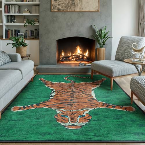 Tapete decorativo Seavish tigre 152x213 cm suave y lavable miniatura 3