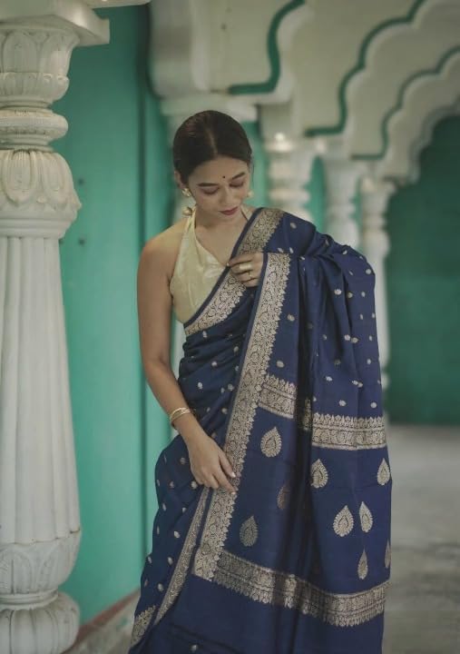 Image of Flosive Women's Cotton Saree With Blouse Piece