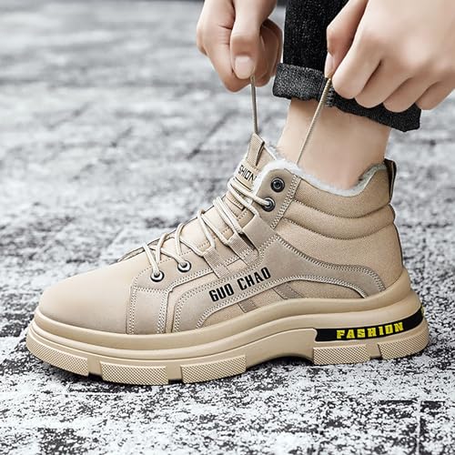 Snow Boots for Men Waterproof Furry Lined Warm Winter Boots Lace Up Cold Weather Anti-Slip Ankle Boots Slip on Athletic Lightweight Hiking Shoes4