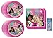 Barbie Birthday Party Supplies Bundle includes 16 Dessert Cake Paper Plates, 16 Napkins, 1 Dinosaur Sticker Sheet (Bundle for 16)