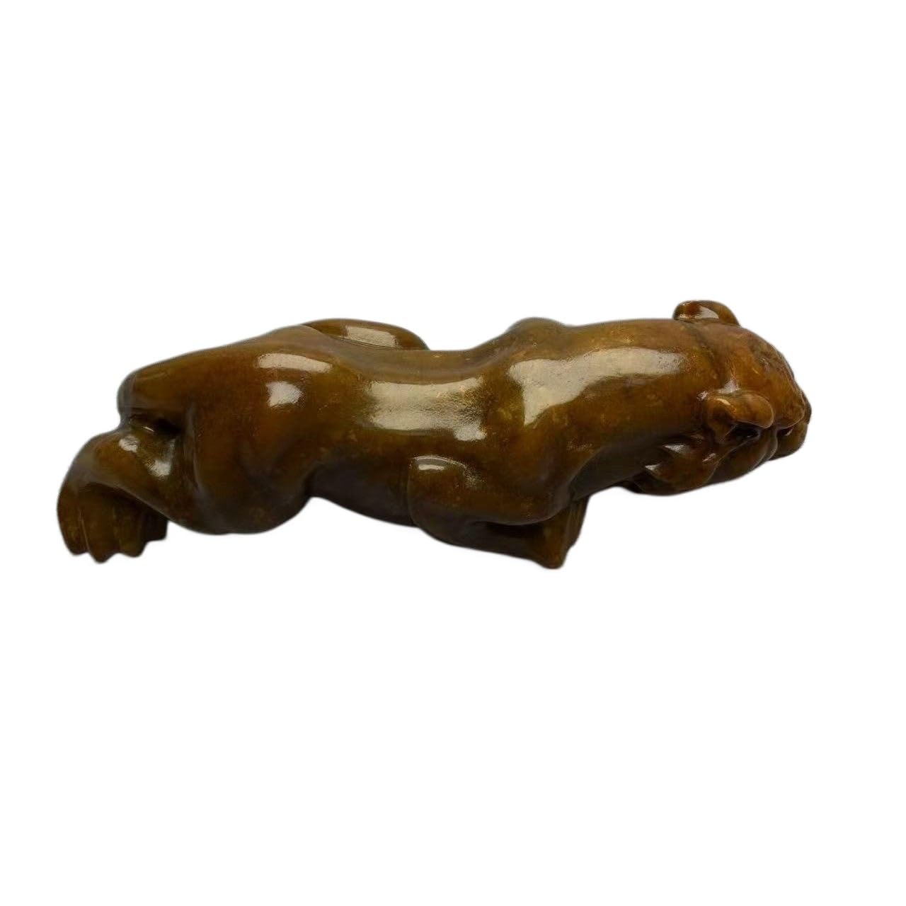 Huolimxun Antique Style Xiu Jade Tiger Figurine, Feng Shui Zodiac Tiger Ornament, Hand-Carved Jade Collectible For Home & Office