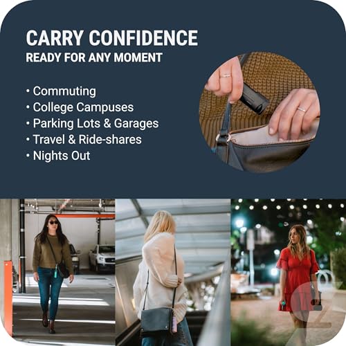 Image of SABRE Pepper Spray with Fast Flip Top Safety & Snap‑Clip Keychain for Self Defense - Maximum Police Strength OC with UV Marking Dye, Finger Grip, 10‑Sec. Spray, 14-ft Range, Made in USA, 0.54 fl oz