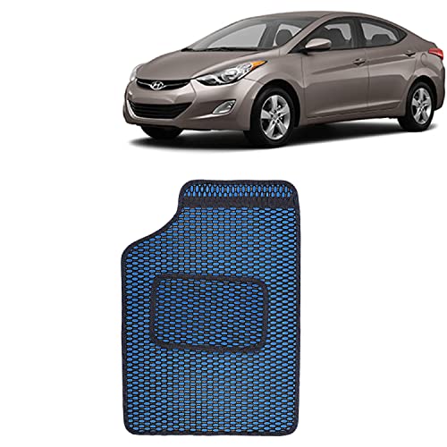 Image of Kingsway Dotted Design Car Floor Foot Mats Universal Fit for Hyundai Elantra, Model Year : 2010-2015, Water and Dustproof, Color Blue, Set of 5 Pieces