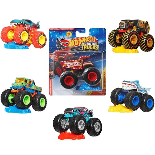Hot Wheels Monster Trucks Voiture aux Roues géantes, véhicule échelle 1:64 (Modèle aléatoire), Jouet pour Enfant, FYJ44