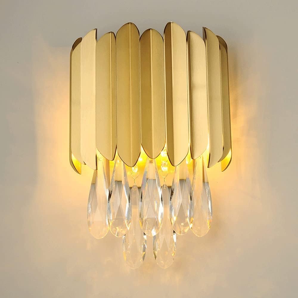 Lámpara de pared cristal, lámpara dorada, elegante, iluminación decorativa for vestidor,Candelabros