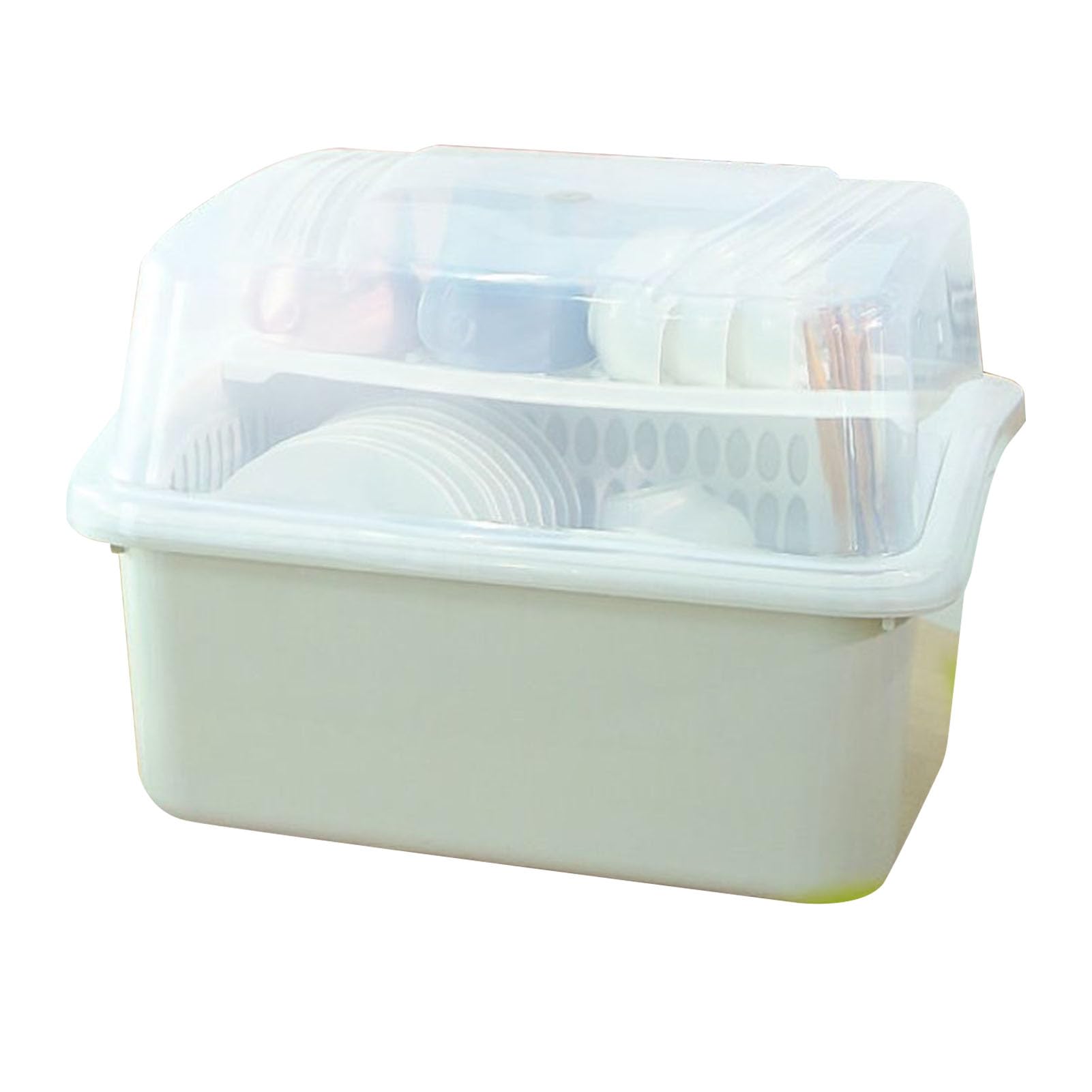 Plastikowa suszarka do naczyń, przenośny uchwyt na sztućce, pudełko do suszenia naczyń, z pokrywką, szafka do przechowywania zastawy stołowej na miskę, naczynie, Chopstic, (,)