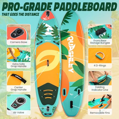 Tabla de Paddle Inflable Quashley 34" Ancha y Estable SUP Set Todo Terreno miniatura 2