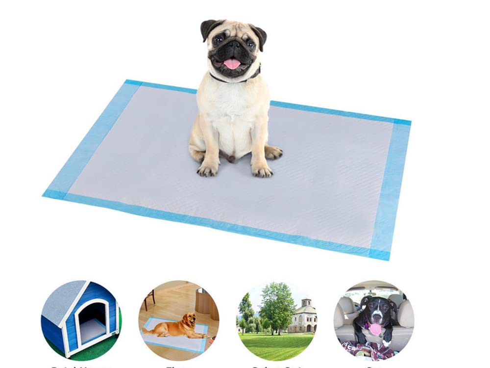 Juego de 50 almohadillas para cachorros, tamaño "S", aprendizaje a orinar, 45 x 60, para caja de arena, cama para cachorros, base para cuencos, resistente al agua, absorbe los andamios