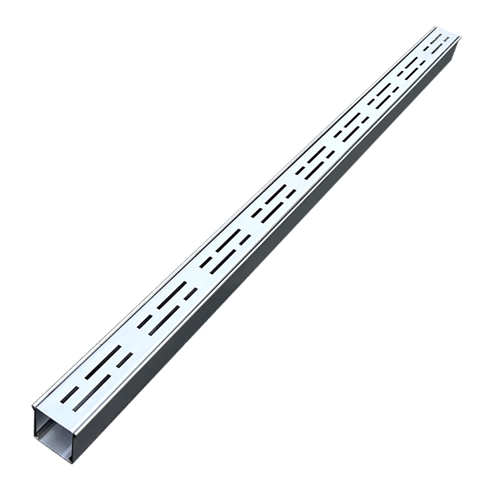 WQPMNYG Heavy-Duty Stainless Steel Driveway Drainage Channel with Grate - Narrow Linear Gutter for Terrace & Balcony (W3.5cm x H5cm / 1.4in x 2in)