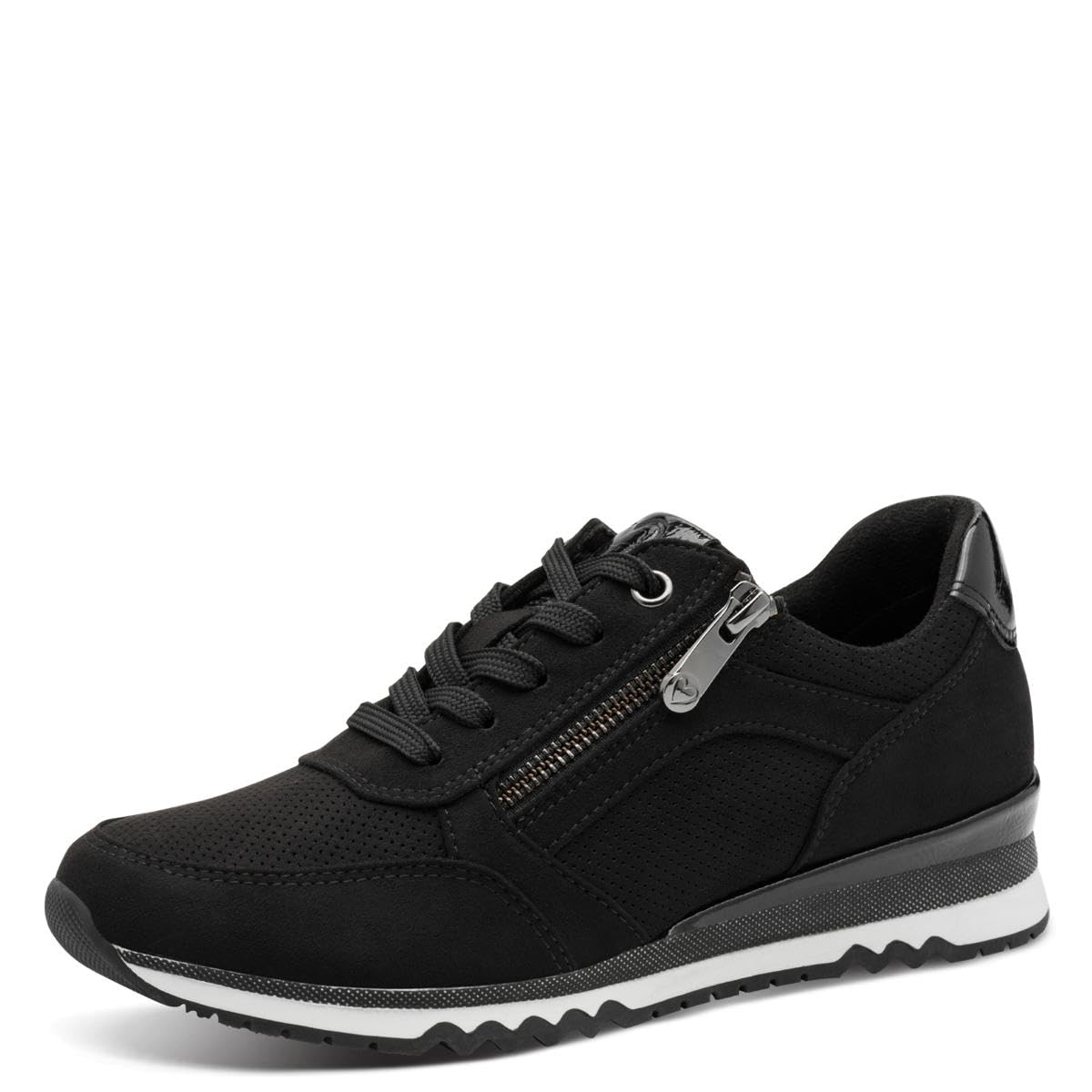 MARCO TOZZI Women's Flat Trainers, Vegan Leisure, Black (Black Comb), 37 EU