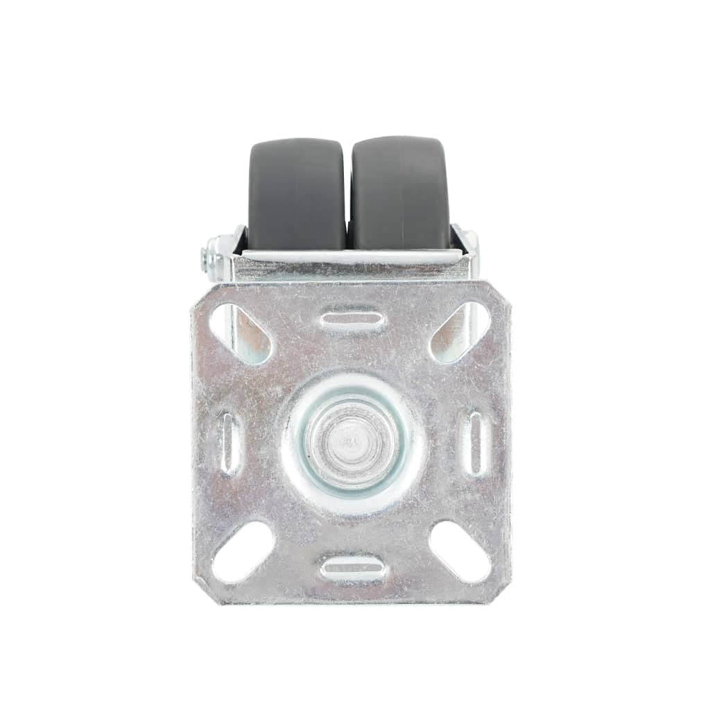12 Stück TPR Lenkrollen mit Zwillingsrad 50 mm, bodenfreundliche leise Möbelrollen für Werkbänke, Wagen, Couchtische, Bücherregale, rostfreier Eisenrahmen mit Zinkbeschichtung, je