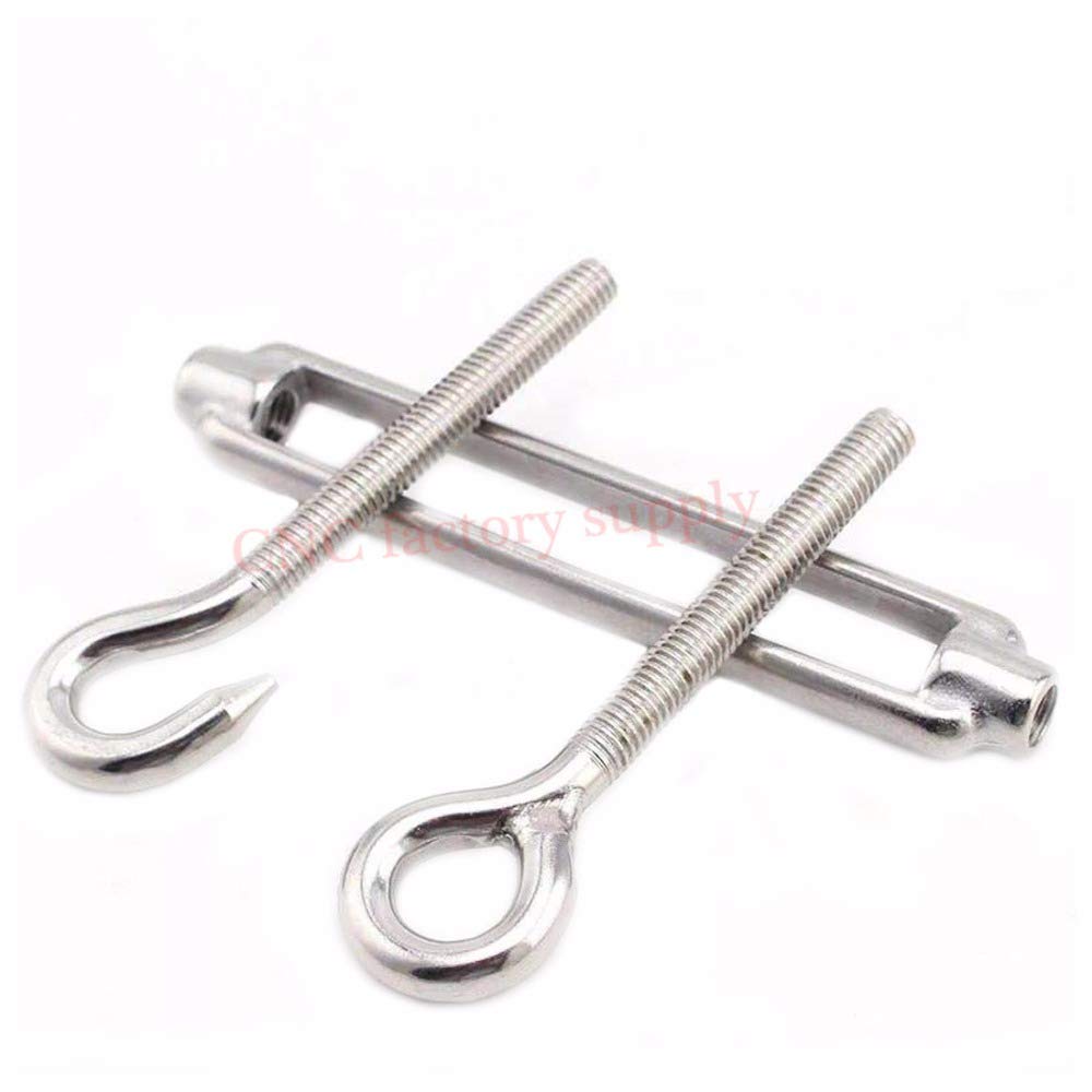 304 Stainless steel flower basket screw M4 M5 M6 Rotate Chain wire rope tensioner Bloom bolt tension turnbuckle - (Thread Diameter: 1pc M5)