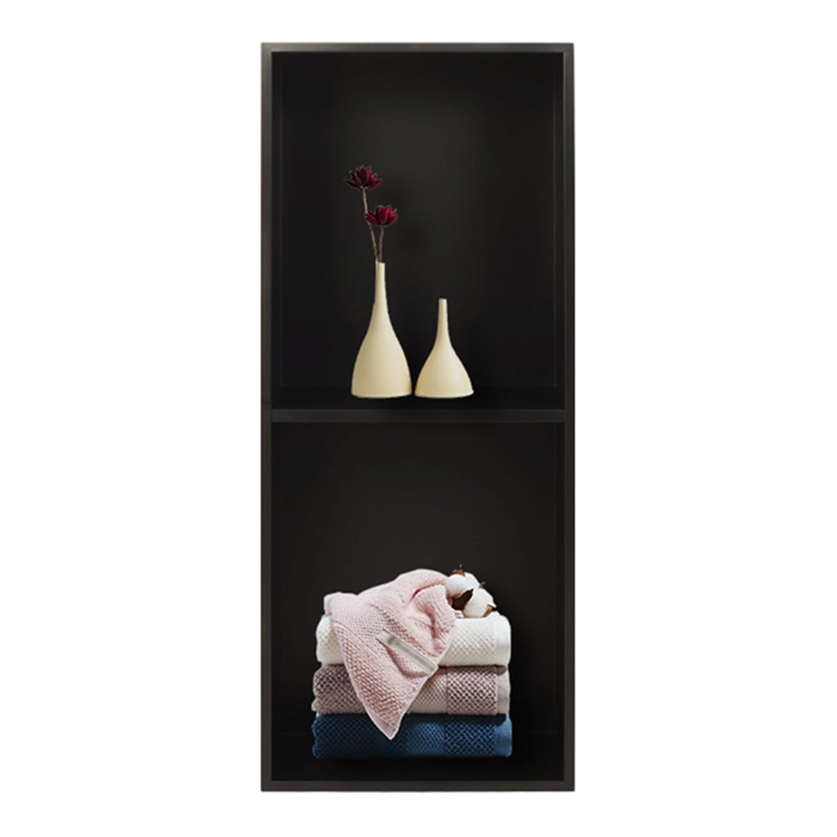 Niche de douche encastrable anti-rouille pour supprimer le désordre noir