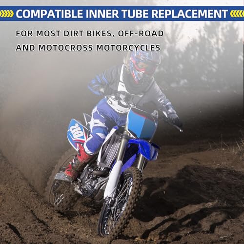Image of GICOOL 4.10x19 inch (100 /90-19) Butyl Inner Tubes Motorcycle Replacement, 3mm Thick Heavy Duty, 2 Pack with TR4 Valve Stem, Fits for Dirt Pit Bike, Off-Road and Motocross Tires