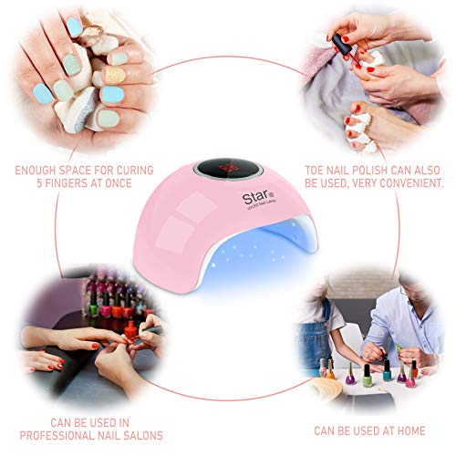 Uv Led Nail Lamp,24W Gel Nail Lamp With 3 Timer Setting,Golspark Nail Dryer Professional Nail Art Tools With Automatic Sensor, Lcd Display Usb Nail Lamp For Fingernail And Toenail Curing(Pink) #TOP5