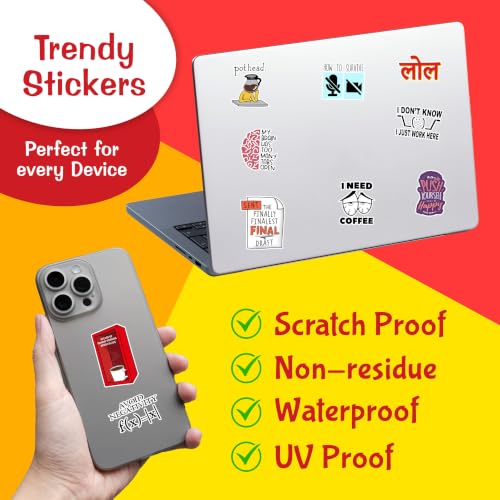 Image of Pack of 60 - Corporate Office Vinyl Self-Adhesive Stickers for Scrapbook, Laptop, Journal, Diary, Guitar, Mobile Phone - Waterproof Residue Free Stickers, 5.1 x 7.6 x 5.1 cms