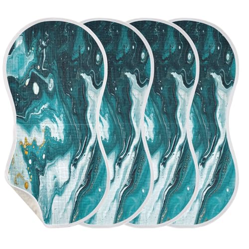 Marble Plant Burp Cloths Cotton Baby Washcloths,Large 22x11in Burping Cloth Absorbent and Soft for Newborn Baby Boys and Girls,4 Pack3