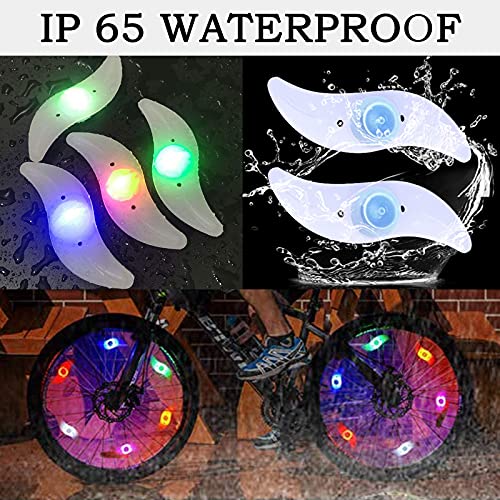 YUERWOVER 4 Luci a LED per Bicicletta Impermeabili...