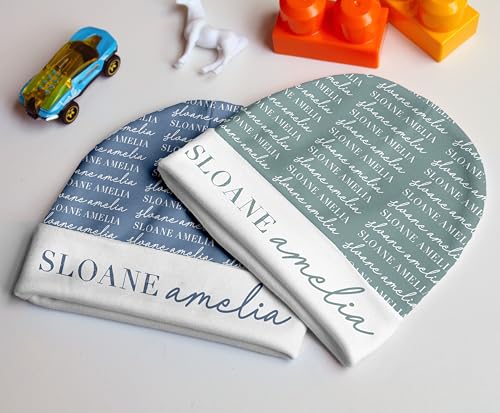Personalized Baby Hat | Personalized Newborn Hat | Custom Baby Boy Script Name for Boys & Girls White4