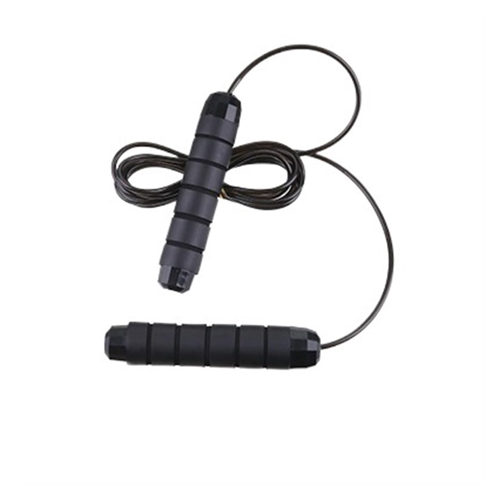 Comba pesada antideslizante de la espuma del ejercicio/comba que salta del entrenamiento de la aptitud con la manija de la espuma (Color : Black weight 340G, Size : 1 size)