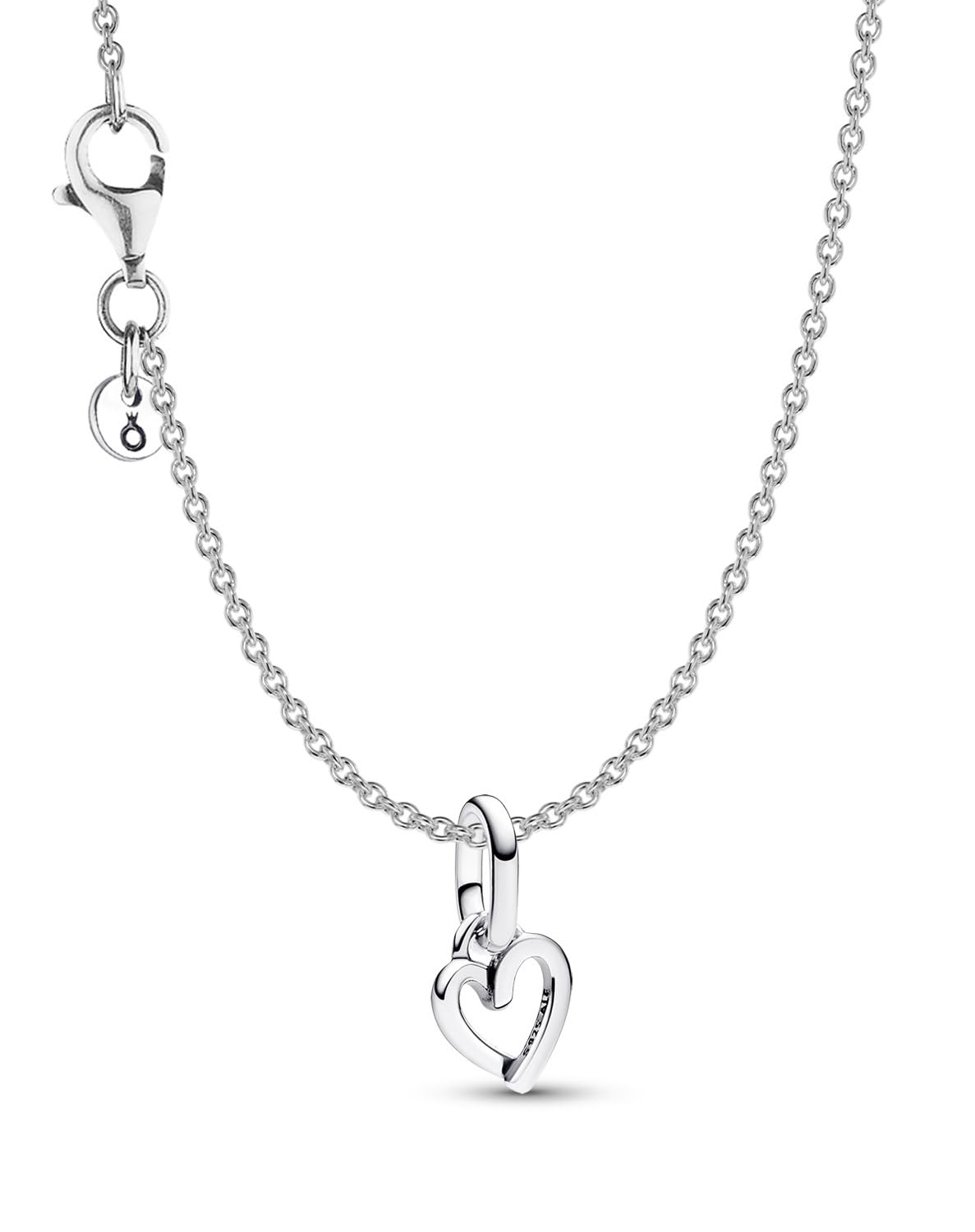 PANDORA Conjunto de joyería para mujer: Collar de plata con colgante de corazón manos libres Lote 68325 45 cm