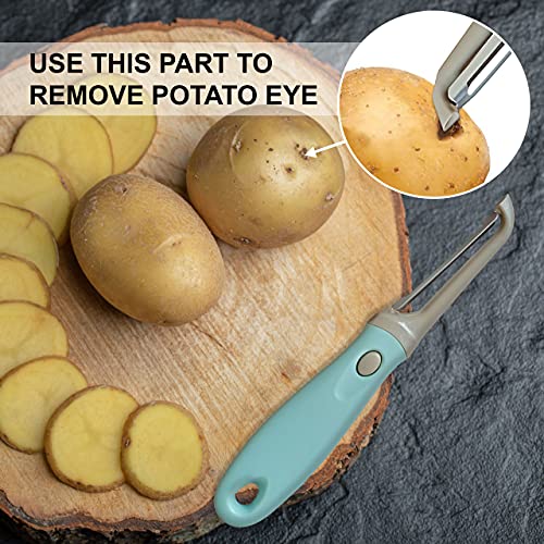 Bahoki Essentials 3 Piece Peeler Set - Stainless Steel Trio Vegetable And Fruit Peeler - Interchangeable Multifunctional Cutter Slicer - Julienne Cut, Shredder, Peelers - Home Kitchen Gadgets #TOP2