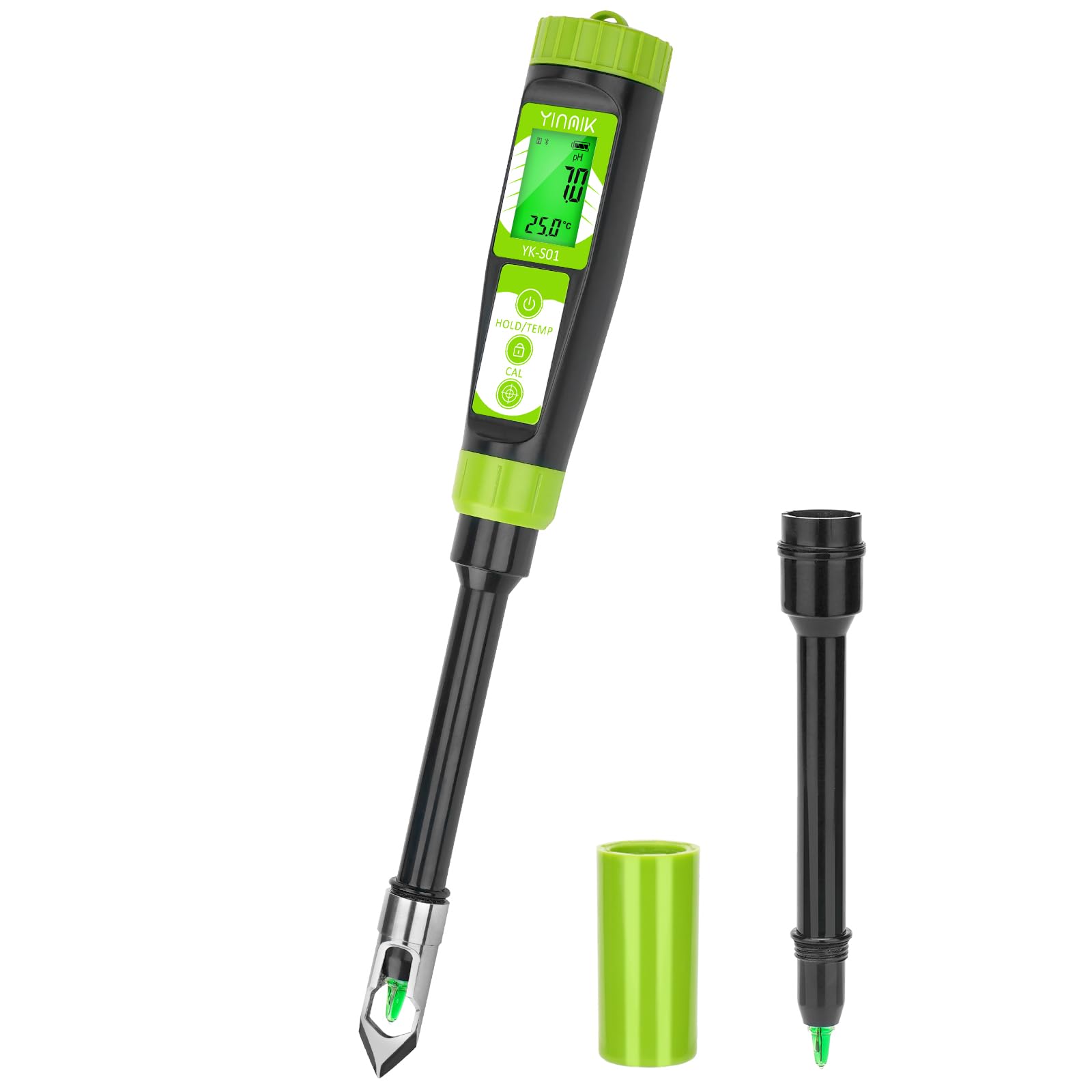 YINMIK Medidor de pH del Suelo Digital para Jardineros, Probador de pH de Suelo Plantas, Mide pH de Solución y Tierra para Macetas, Medidor de pH para Invernaderos, Jardines, Césped, Agricultura