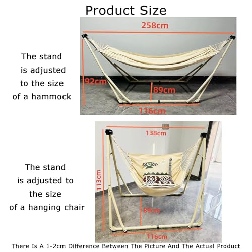 Soporte para hamaca, soporte portátil para cama de camping, soporta 150 kg, con silla colgante, ideal para viajes al aire libre y uso en el patio