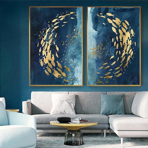Toile de poisson doré abstrait pour sublimer votre décoration d'allée moderne