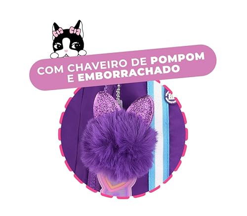 Kit Mochila Rodinha Escolar Juvenil Rb Rebecca Bonbon Carrinho Estojo E Lancheira (roxo)