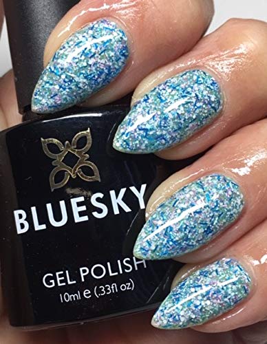 Bluesky Gel Nail Polish Blue, Green, White, Pink and Silver GLITTER FAIRY LIGHTS CHRISTMAS FESTIVE COLOR BSH061 Requires Drying Under UV or LED Lamp