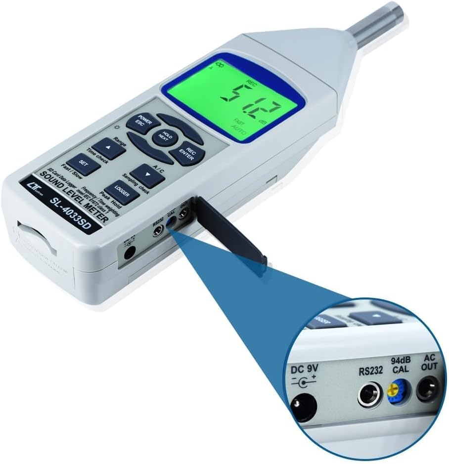 Sonómetro digital de clase 1, (30–130 dB) ideal para escuelas, monitorización de ruido ambiental, laboratorios y pruebas de ruido vehicular – Lutron SL-4033SD